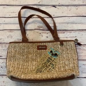 Sakroots Peace 🦉 Owl Straw Purse Handbag Boho